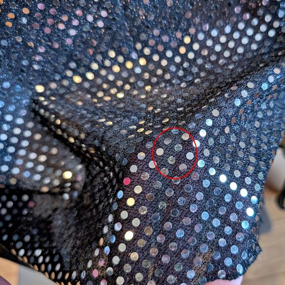 Vintage 90s Taboo Prom Gown Regency Sequin Sheer Overlay Empire Waist Size M - Picture 9 of 12